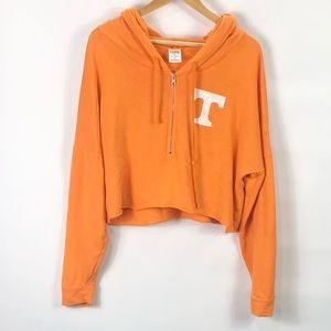Pink Victoria Secret Tennessee Vols volunteers crop sequin sweatshirt hoodie